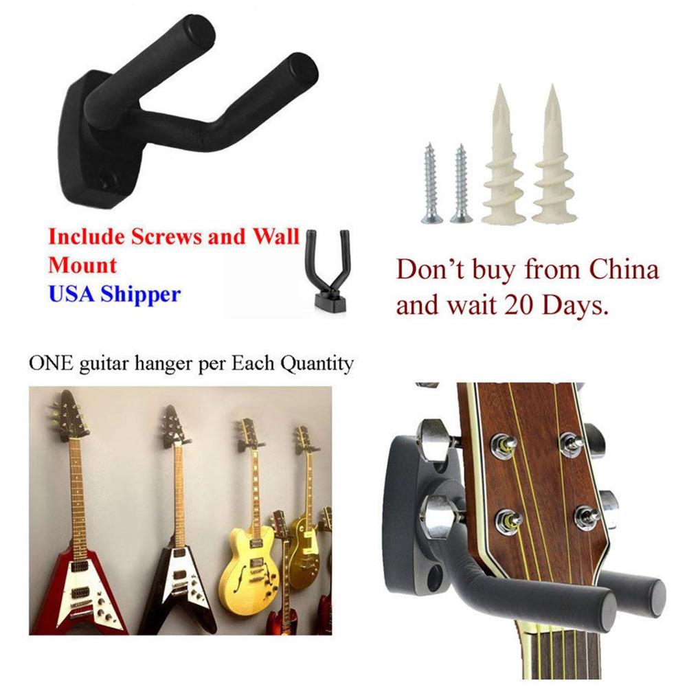 Vægmonteret guitarhængekrog skridsikker holder til guitar tilbehør og dele display rack skumcoating justerbar