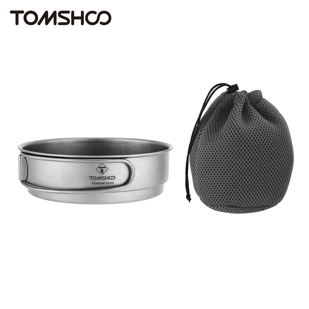 Tomshoo 350Ml Titanium Pan Non Stick Voor Camping En Wandelen Titanium Pan Gebruiksvoorwerpen Wandelen Picknick Koken Picknick Goederen