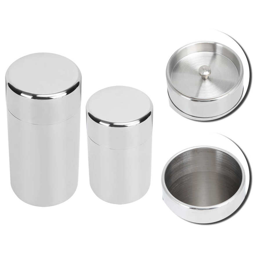 Tea Container Portable 304 Stainless Steel Sealed Tea Leaf Storage Jar Double Lids Kitchen Countertop Coffee Bean Container Tea