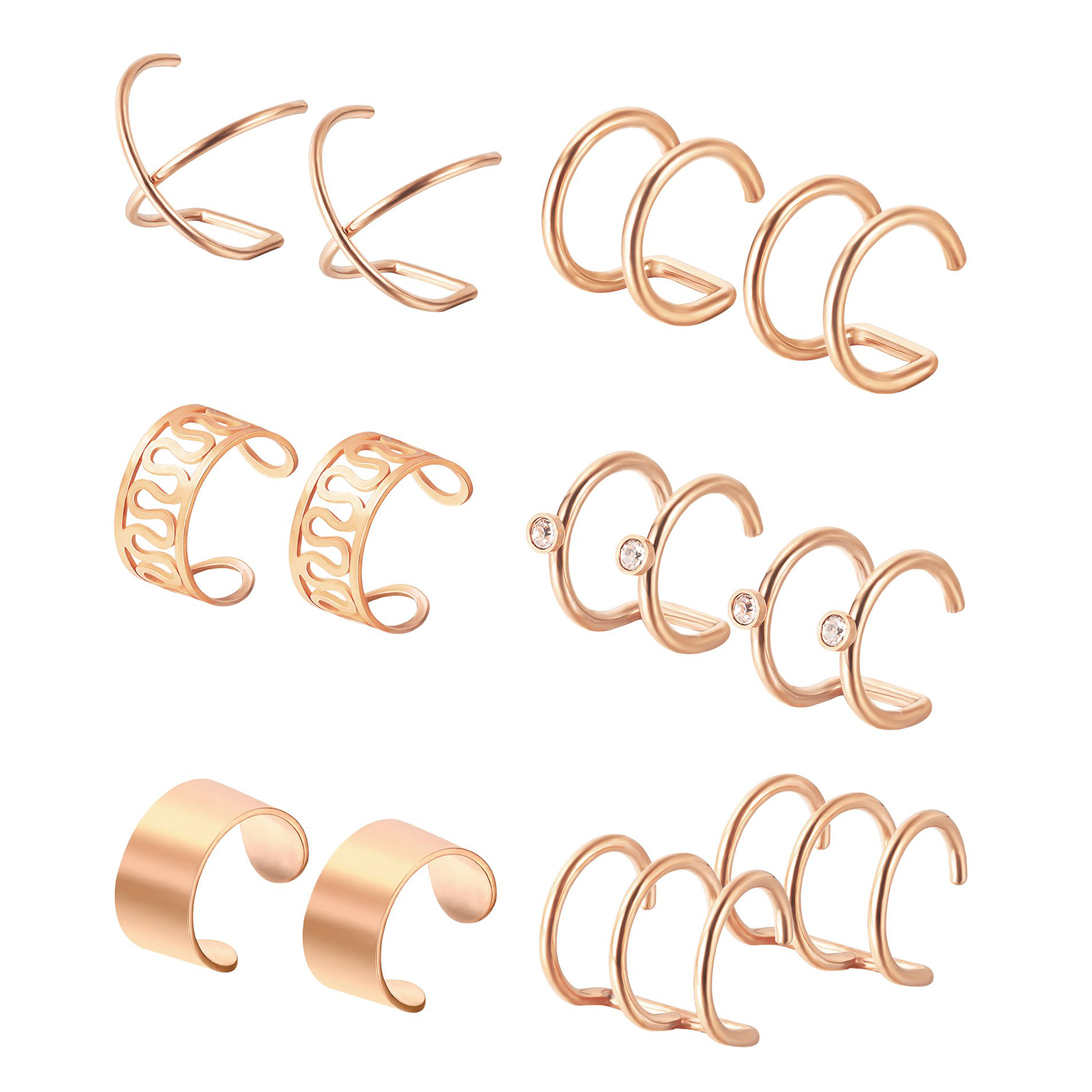 Ear Clip Example 6 Pairs Stainless Steel Ear Clips Non Piercing Ear... – Vicedeal