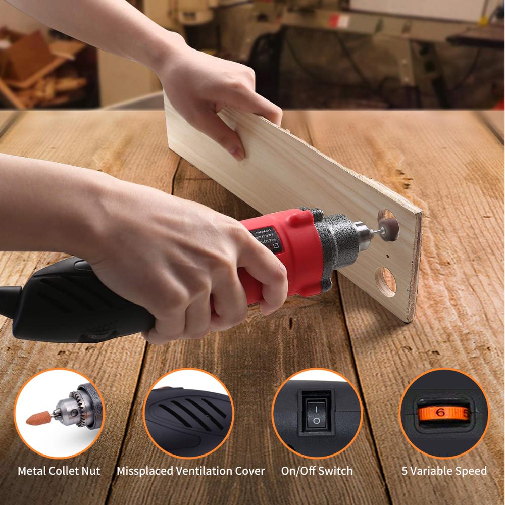 Goxawee 220V Elektrische Grinder Elektrische Boor Stiftslijper Dremel Stijl Graveren Mini Boor Gereedschap Polish Boren Machine