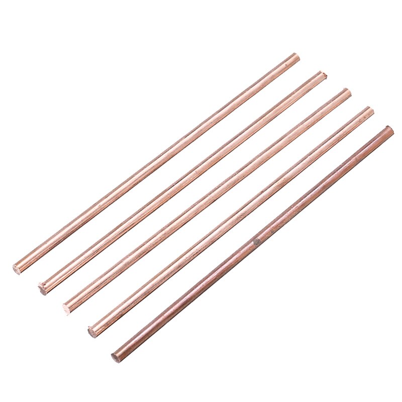 5Pcs 3mm Diameter Solid Round Red Copper Bar 100mm Length Metal Electrode Brazing Rod Welding Soldering Supply