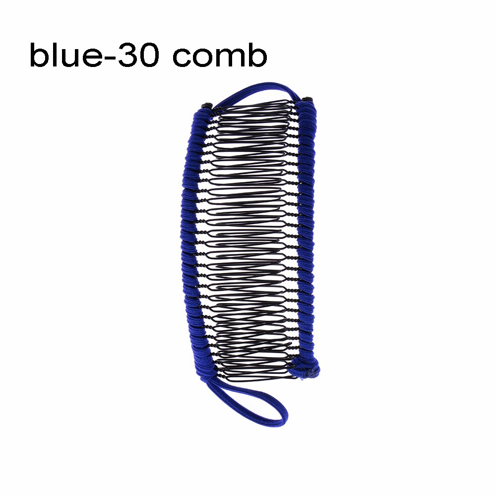 Pinza Banana para el pelo Vintage para el pelo para mujer, peine Vintage elástico, accesorios para el cabello, novedad, 1 unidad: blue	30 comb