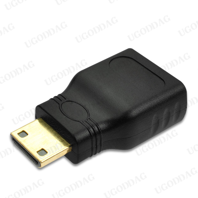 Mini HDMI-compatible to HDMI-compatible Adapter Gold-Plated 1.4 3D Extension Adapter 1080P Converter Audio and Video Converter