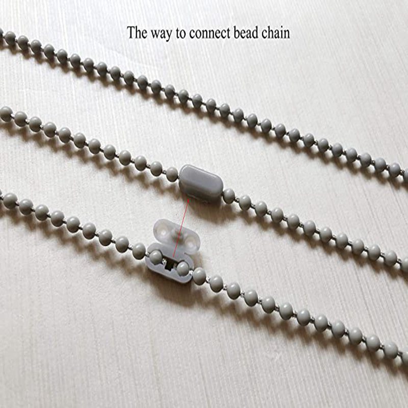 10M Roller and Roman Shade Blind Beaded Chain Cord Grey Plastic Roller Curtain Bead Rope Blind Beaded Cord for Roller Blind
