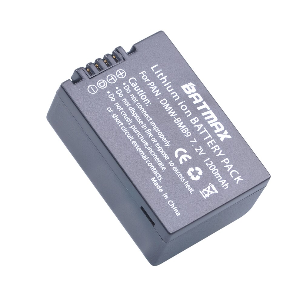 Batmax 1200mAh DMW-BMB9 camera Li-ion battery for Panasonic Lumix DMC-FZ40K,FZ45K, FZ47K,FZ48K,FZ60,FZ70,FZ100,FZ150