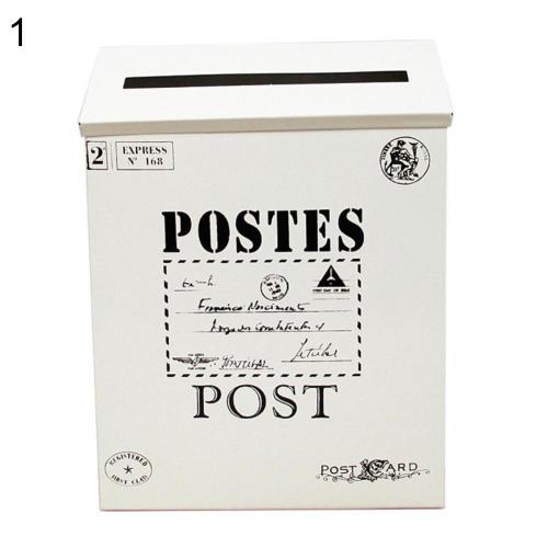 Retro Metal Mailboxes Wall Mounted Mail Box Mailbox Bucket Newspaper Letter Box Post Garden Decoration Garden Supplies: 1