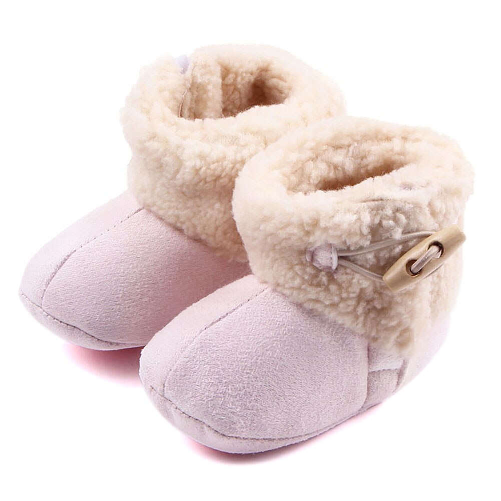 Bobora Winter Baby Jongen Meisje Zachte Zool Claxon Eerste Walker Peuter Pluche Fleece Schoenen 0-18M Pasgeboren suède Snowboots