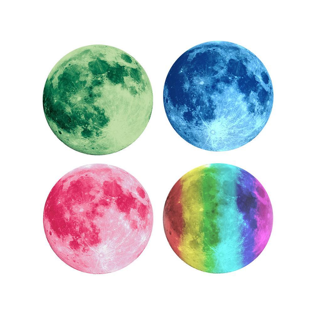 Ästhetische 3D Luminous Glow In The Dark Moon Wand Aufkleber Abnehmbare Dekoration Fluoreszierende Aufkleber Mond Wand Hause Zimmer