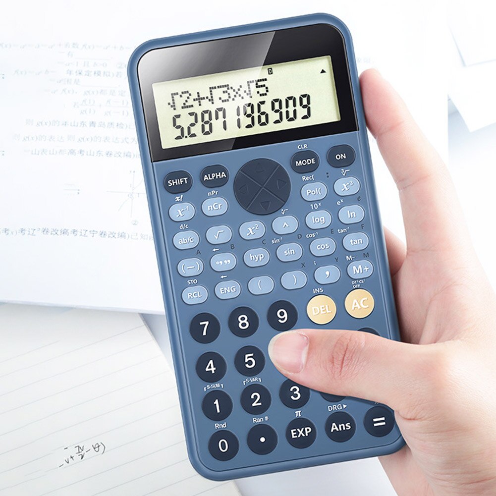 Student Scientific Calculator 12 Digits Battery Powered School Universal Multifunctional Portable Teaching Two Line Display