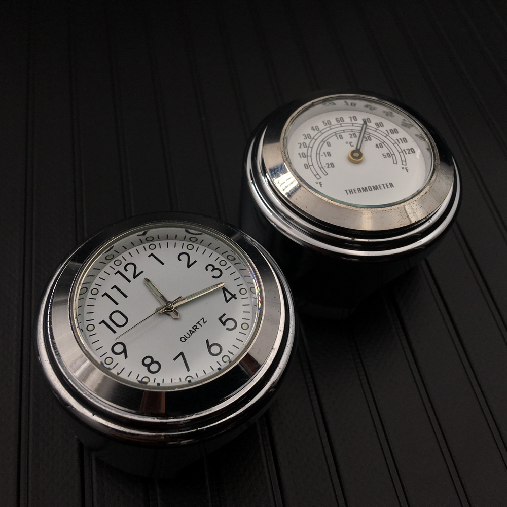 1 para zegarek motocyklowy wodoodporny kierownica zegarek domofon dekoracja góra zegar zegarowy zegar termometr: 2