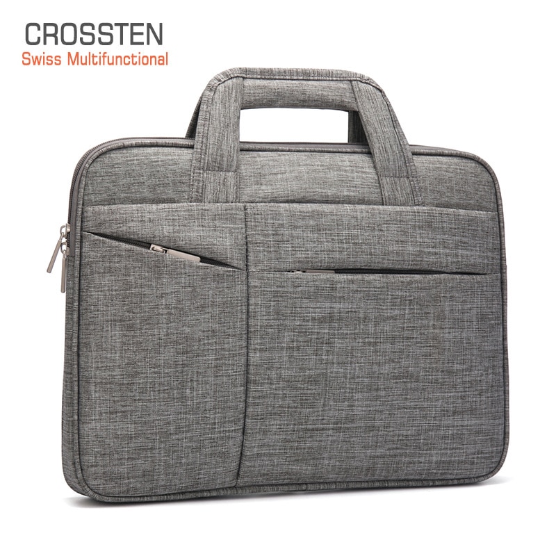 Crossten 15.6 inch Laptop Briefcase Men Women Waterproof Handbag Large Capacity Portable Thin Super slender Messenger bag