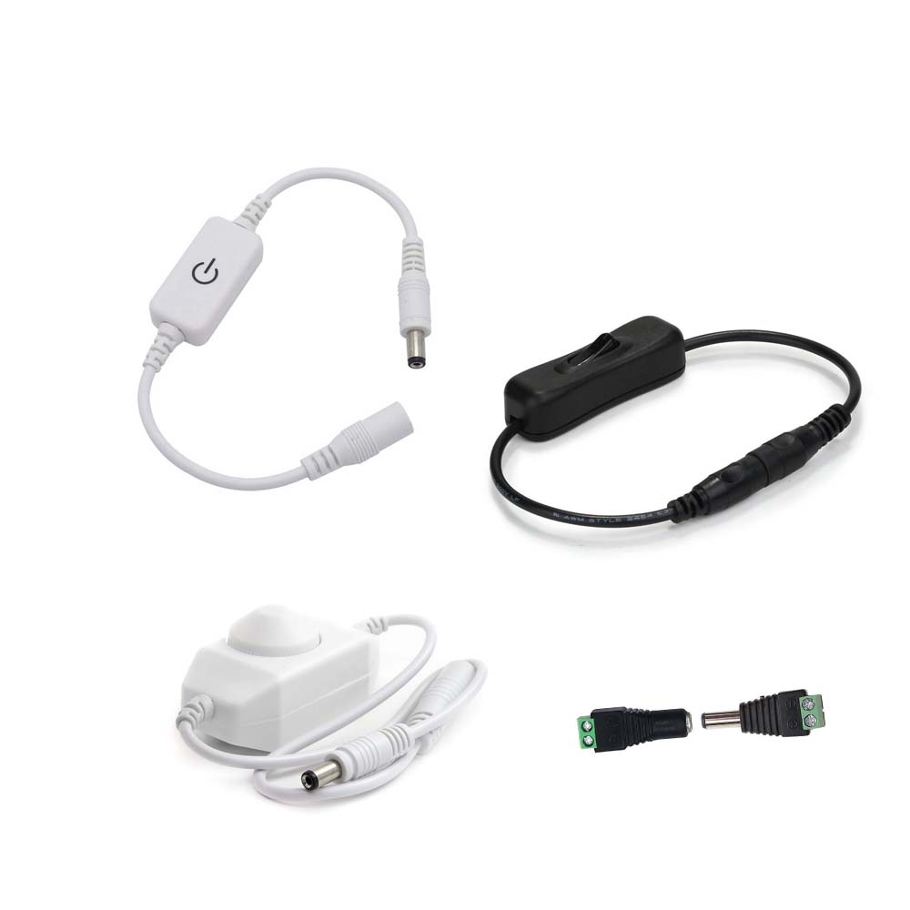 Berøringsled lysdæmper kontakt lysstyrke juster controller til 3528 5050 5730 5630 enkelt farve lys  dc 12v 24v sort/hvid