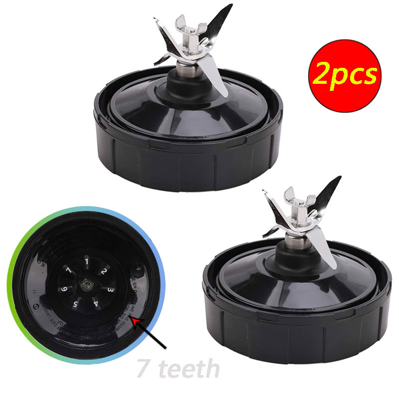 2pcs 7 Fins Bottom Blade for Nutri Ninja Blender Juicer Mixer Spare Extractor Replacement Parts for BL682-30 BL642-30 BL450-30