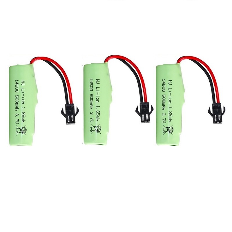 Batería de iones de litio con enchufe SM, 3,7 V, 500mAh, cargador de 14500/3,7 V para coche volquete acrobático R/C/4WD Twist-Desert Cars R/C, coches de escalada: Rojo
