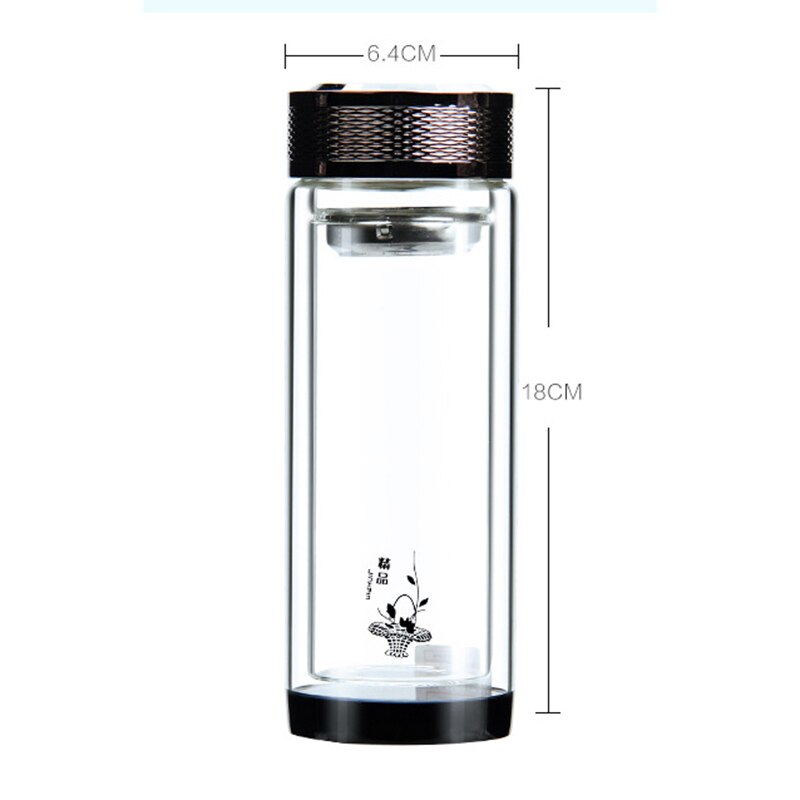 Transparent Double Layer Water Cup Ad High Grade Transparent High Borosilicate Glass Water Bottles