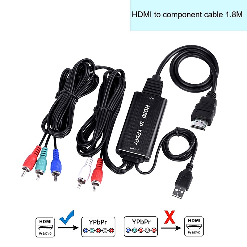 HDMI to RGB VGA 5RCA component converter HDMI to component Ypbpr converter Scaler HDMI in to Tpbpr out for PS4 apple TV DVD