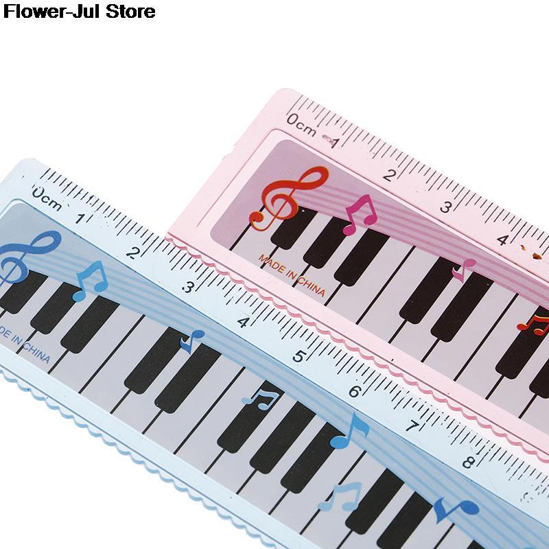 1pc Ruler 15cm Cute Cartoon Piano Musical Note Ruler bookmarks School Student Ruler ruler color random