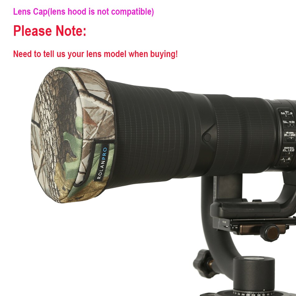 ROLANPRO – veste de Camouflage avec capuchon d&#39;objectif DSLR, vêtement téléphoto court pour Sigma Tamron Canon Nikon 300/400/500/600/800mm: Lens Cap B