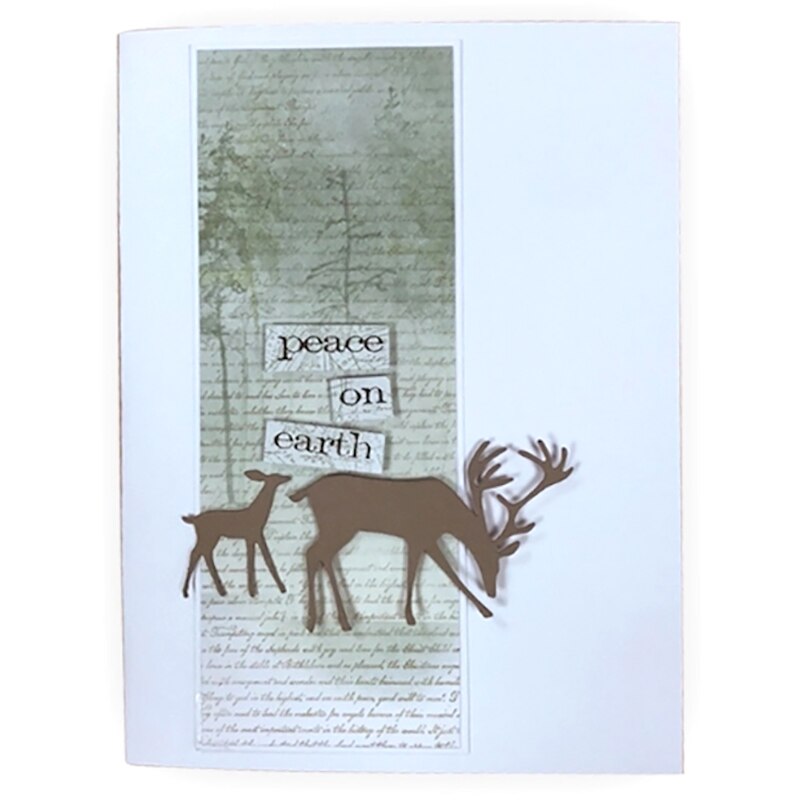 Christmas Reindeer Metal Cutting Dies and Animal Elk Background Die Scrapbooking For Crafts Card Making no Stamps Sets