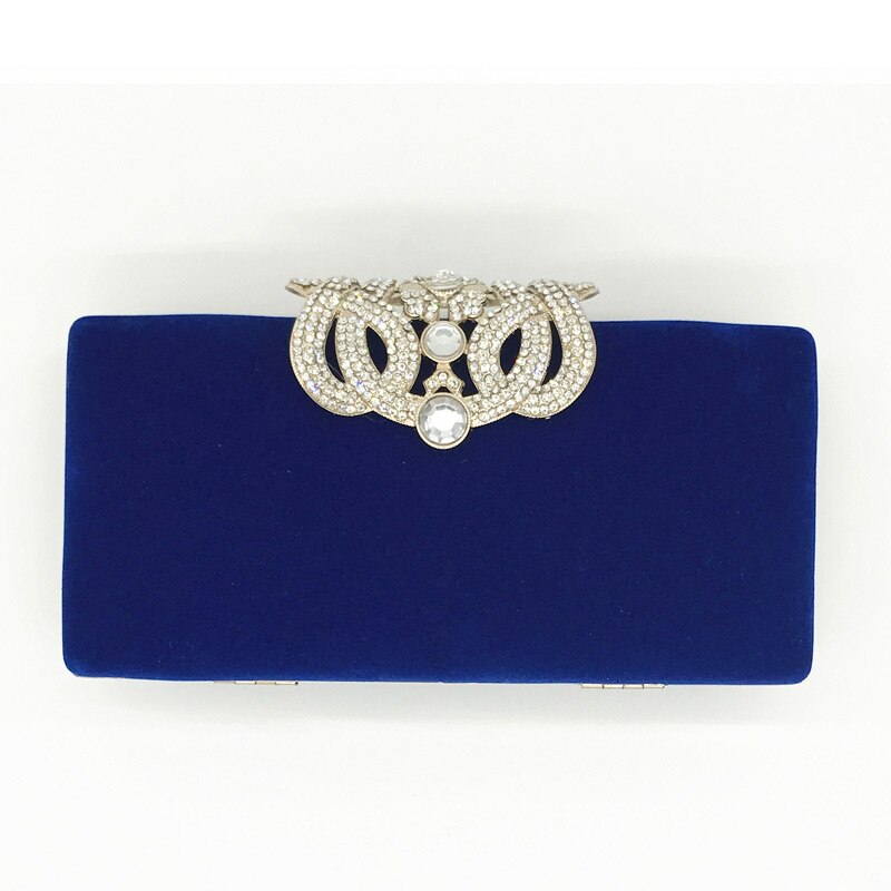 Dicihaya clutch avondtassen kroon strass avondtas portemonnee schoudertas voor bruiloft diamanten dames portemonnee mini avondtassen: Blauw