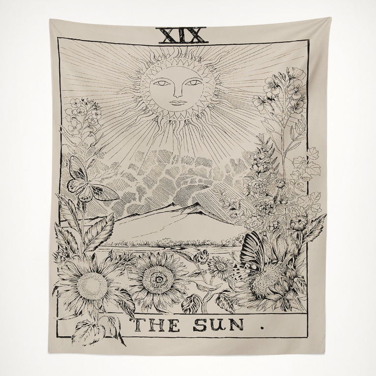 La lune le soleil l'étoile tapisserie tenture murale aspect astrologie tapisserie: 150 cm x 130cm / Z27