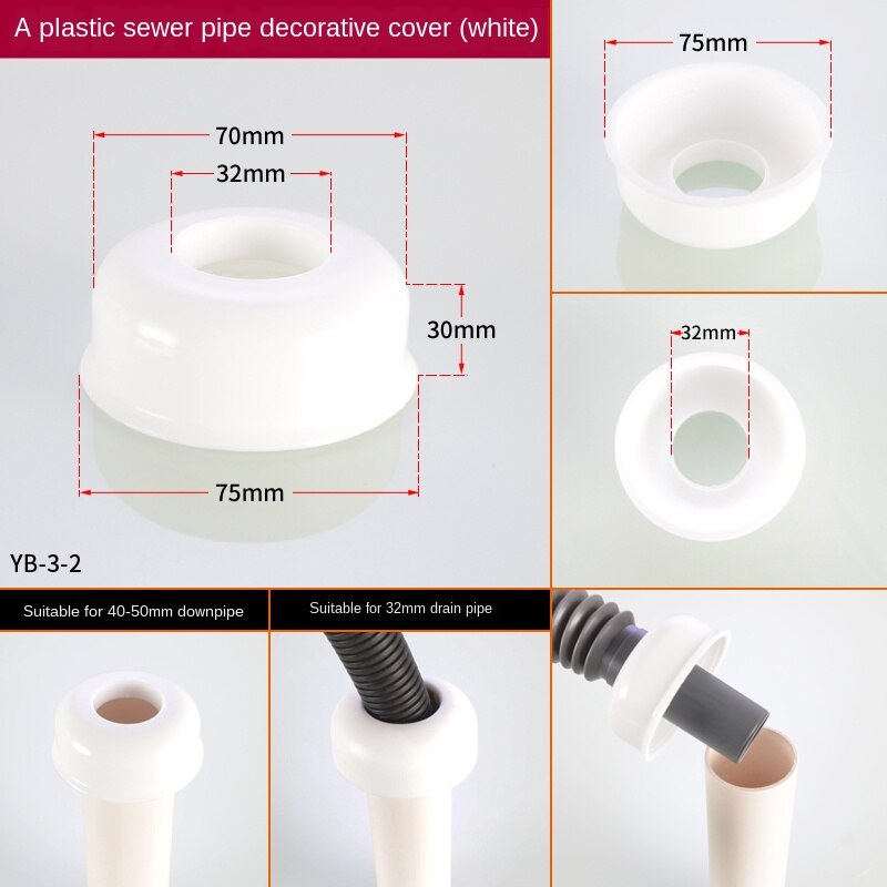 Schlecht waschbecken waschbecken rohr Deodorant Abdichtung Ring dekorative abdeckung 40/50/75 silikon stecker Anti-rückkehr wasser und insekten: Weiß 32mm Löcher