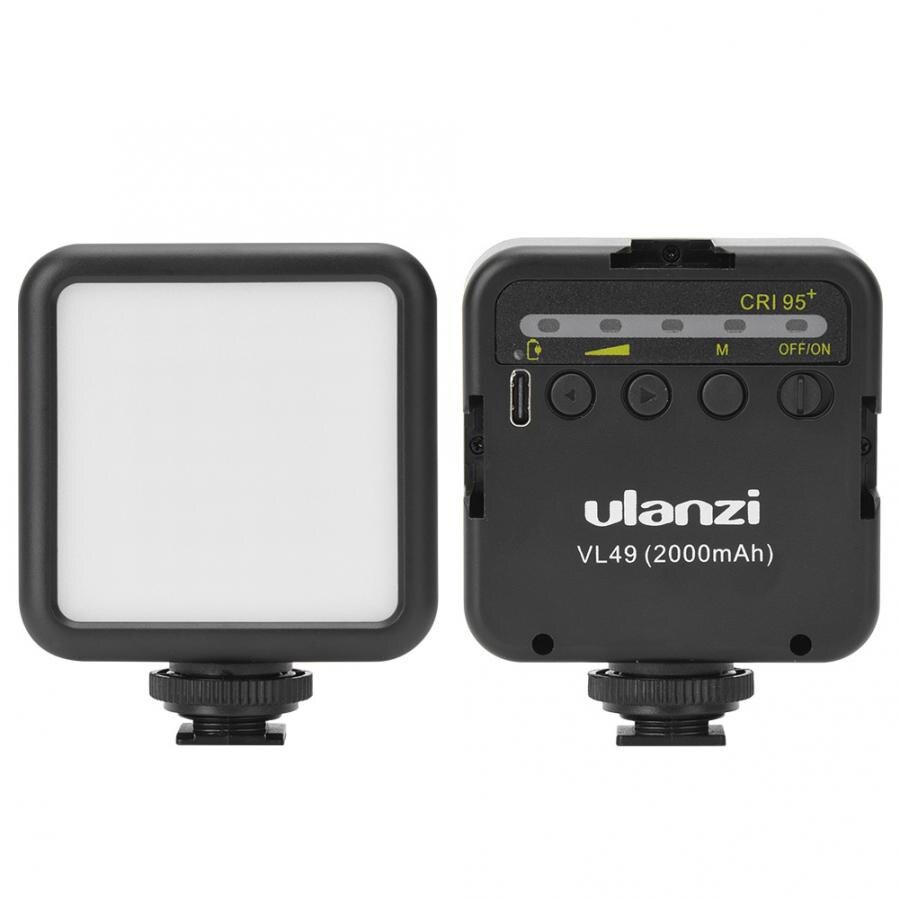 Ulanzi VL49 6W Mini Led Video Licht 2000 Mah Ingebouwde Batterij 5500K Fotografische Verlichting Triple Koud schoen 1/4 Schroef Voor Vlogging