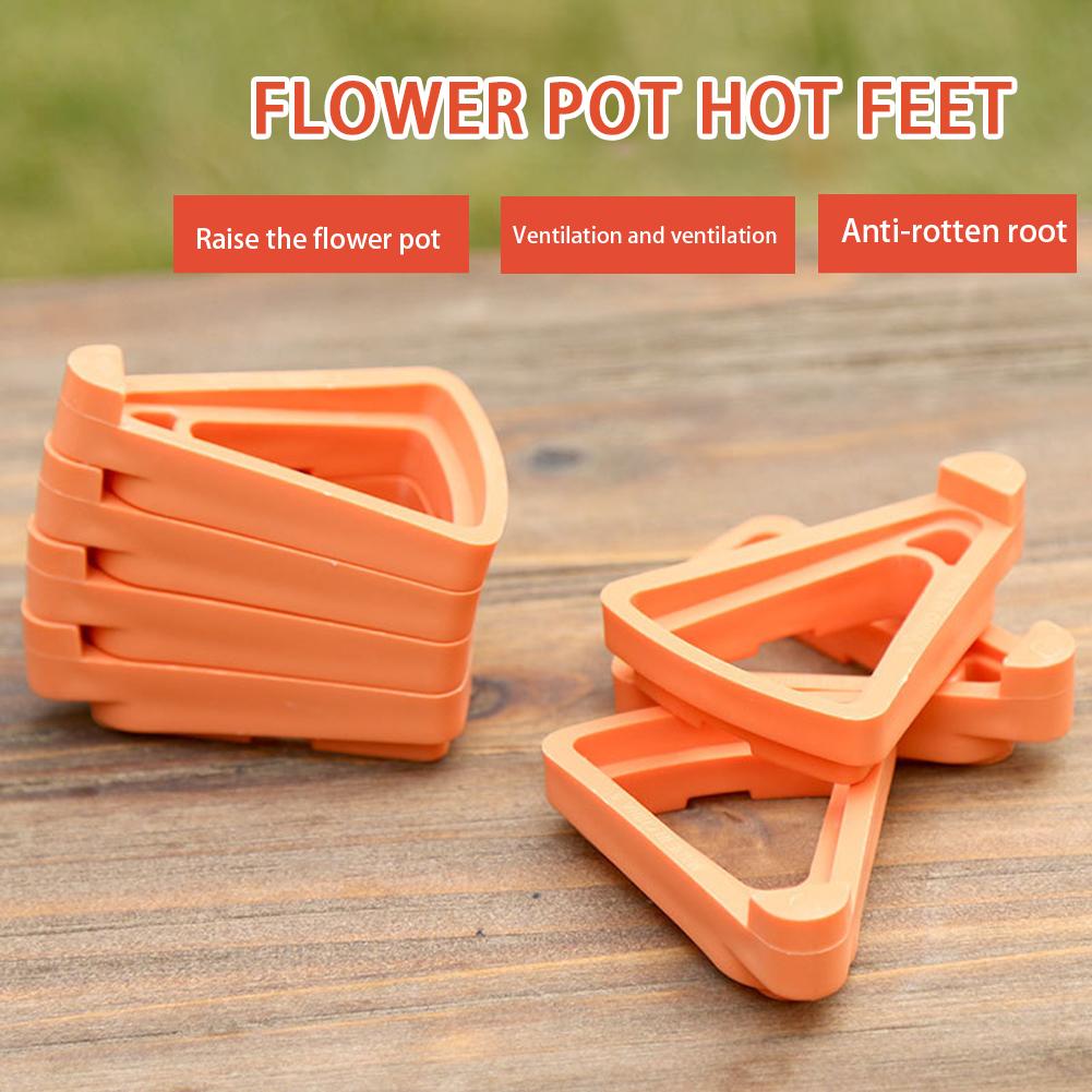 12Pcs Triangular Flower Pot Toes Breathable Anti-rot Pots Feet Planter Risers Lifters Universal For Many Flower Pots