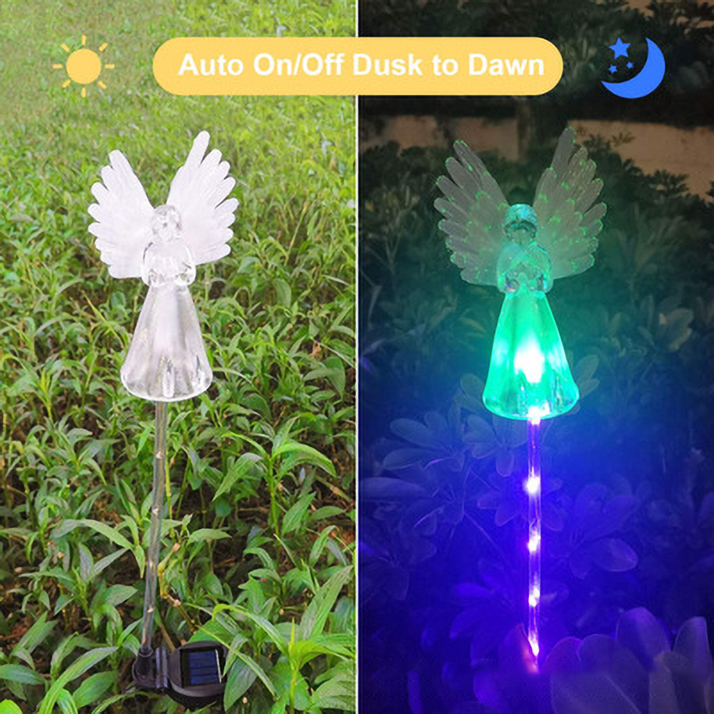 LED Solar- Engel Rasen Licht Fiber Optik Beleuchtung Ich bin Freien Wasserdichte Hof Garten Villa Landschaft Dekoration Boden Stecker Licht
