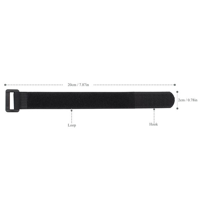 10 stk nylon borrelås stropp kabelbindere selvklebende gjenbrukbar ledning ryddig pc tv-arrangør 20/30/45/60cm lengde 2cm bredde: 2 x 20