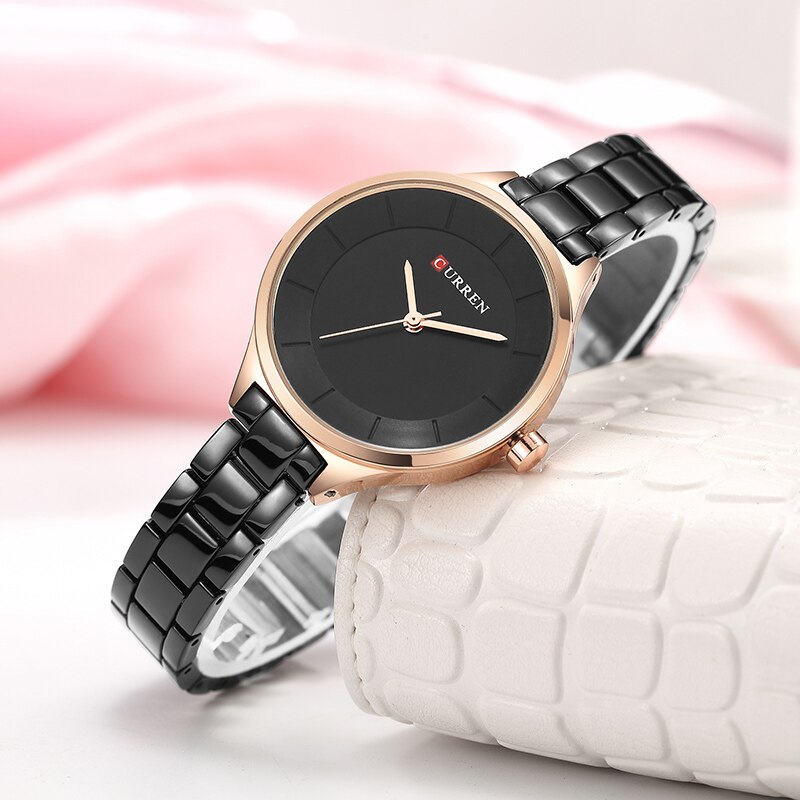 Curren Top Brand Dames Horloges Roestvrij Stalen Band Quartz Vrouwelijke Horloge Dames Klok Relogio Feminino