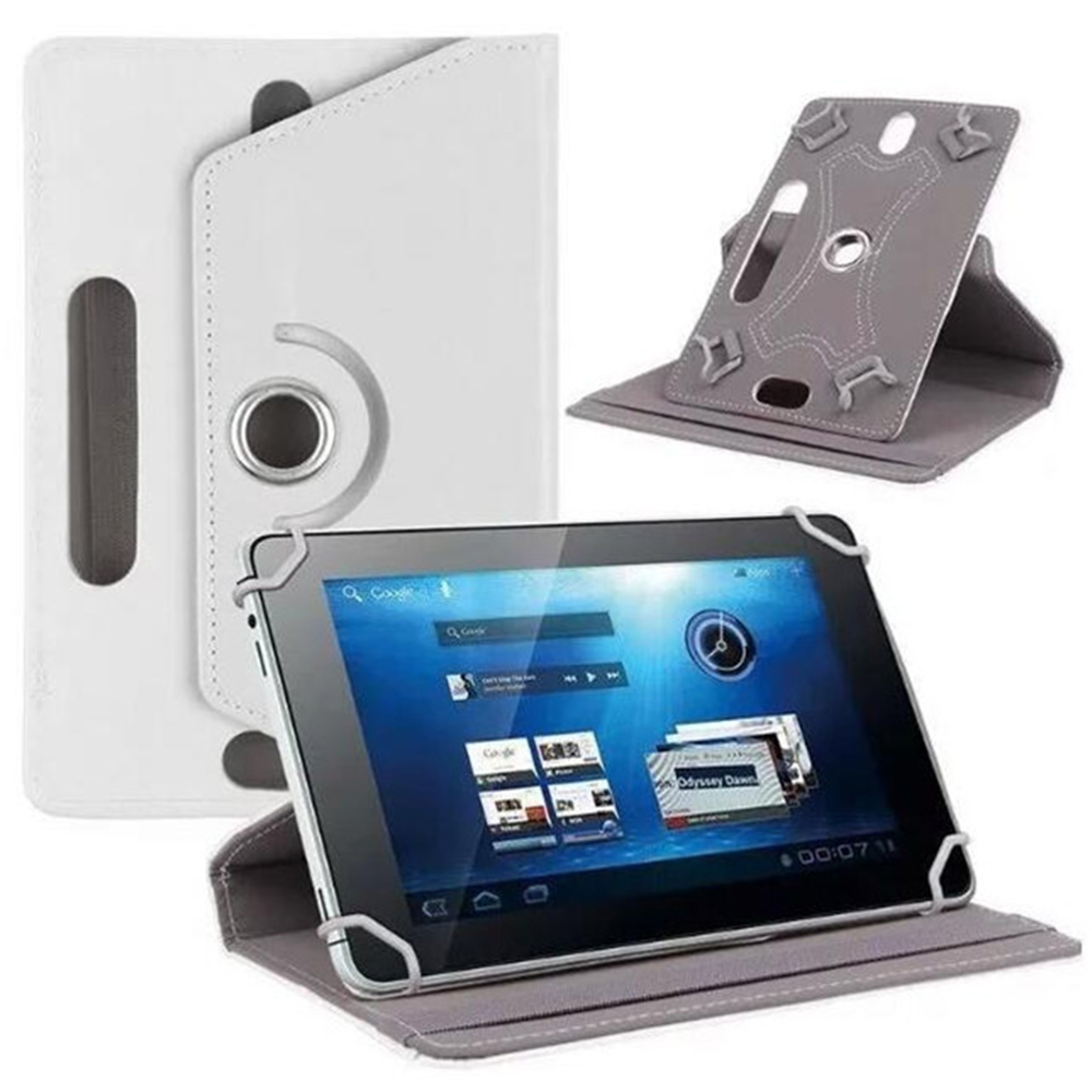 10 pouces 360 degrés Rotation housse pour tablette universelle tablette housse étui à PC en cuir protecteur universel manchon Durable: white