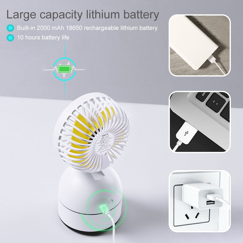 3 in 1 Portable Mini Table Fan 200MLir Humidifier USB Rechargeable Mini Spraying Coolingir Fan Moisturizingir Conditioner