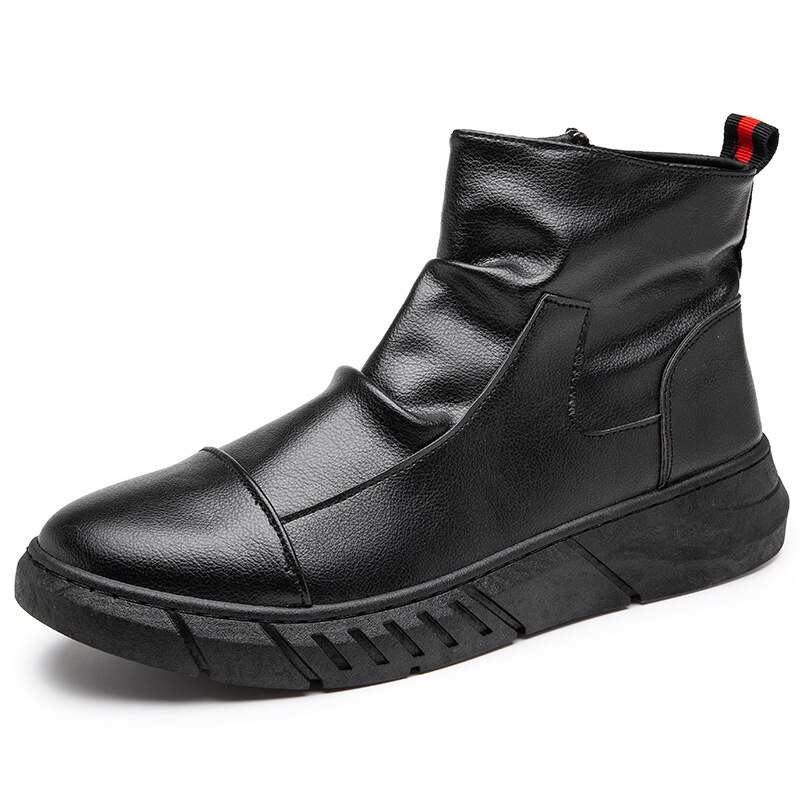 British style high top Martin boots men's boots casual trend men's leather boots set foot zipper Chelsea boots