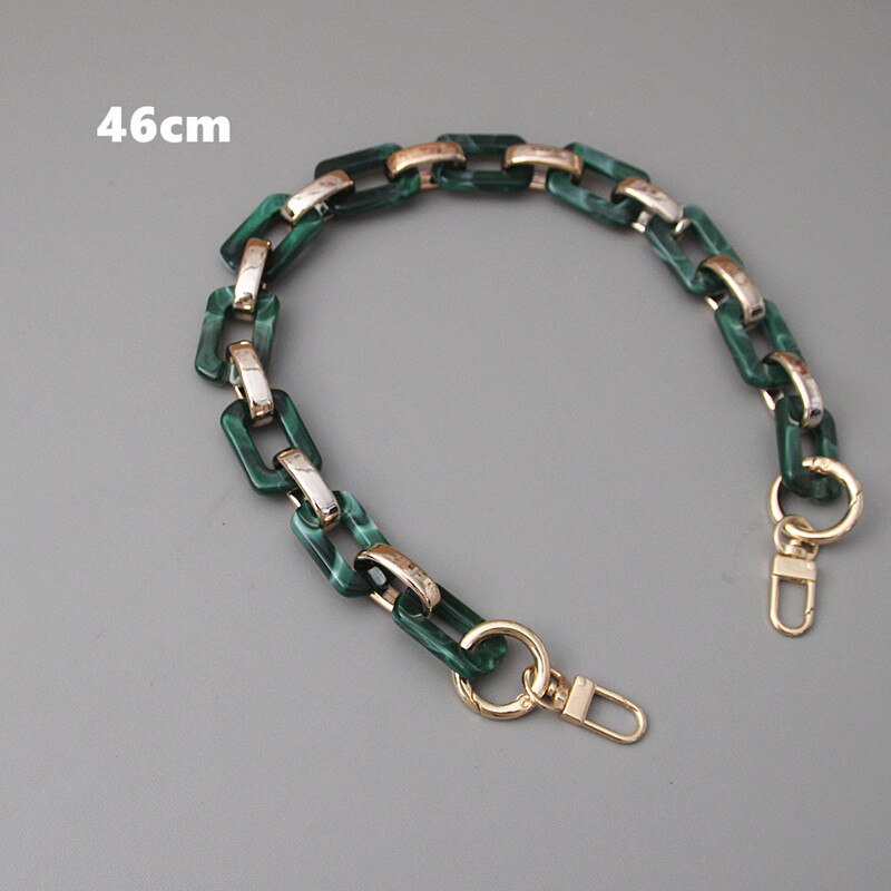 Corrente feminina acessória, bolsa de metal com estampa de onça acrílica, verde, marrom, luxoosa, bolsa de ombro: Green 46cm