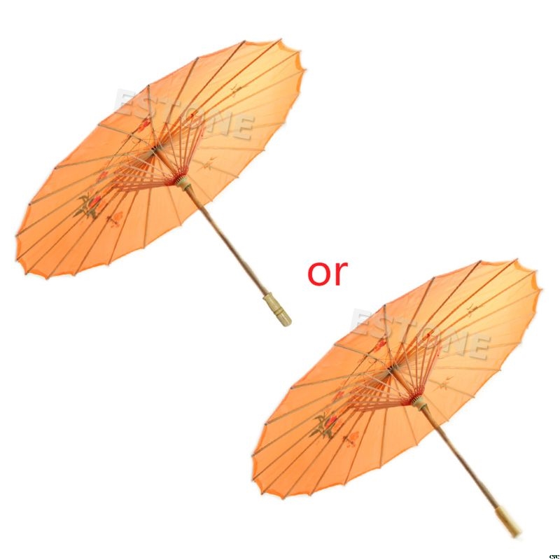 Grace Japanese Chinese Umbrella Art Deco Painted Parasol For Wedding Dance Party: Orange