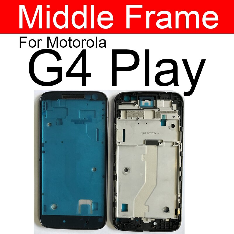 Middle Frame Housing For Motorola Moto G2 G (2nd Gen) G3 G (3rd Gen) G4 G5 G6 Play Plus Back Cover Battery Door Housing Bezel: G4 Play Black