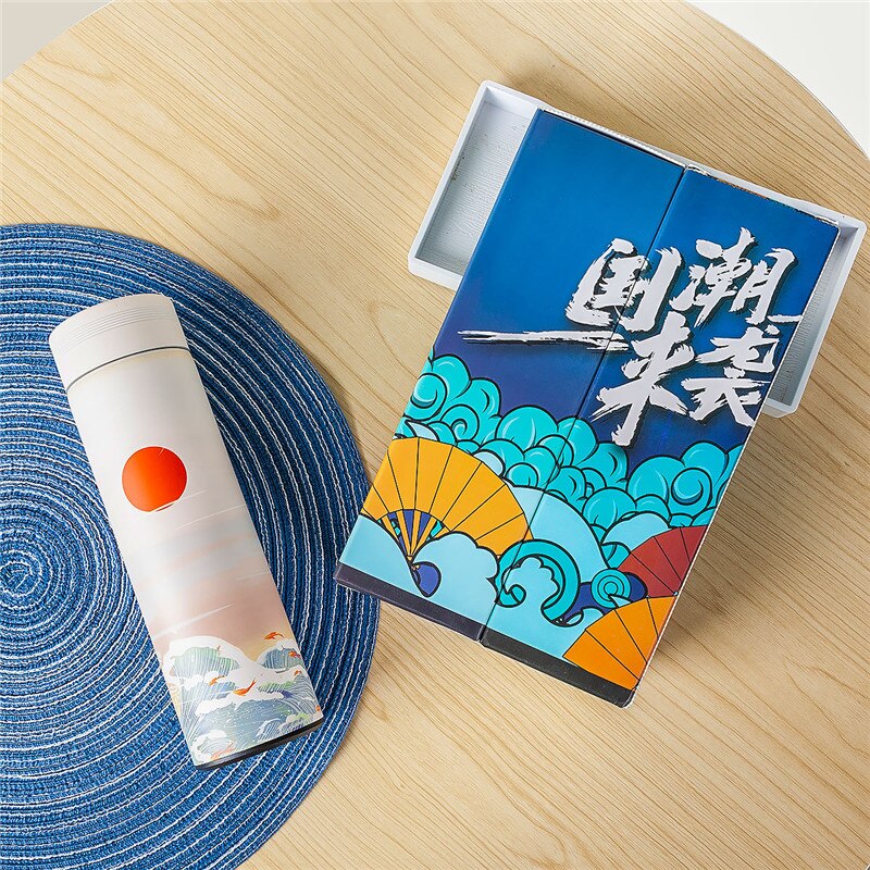 500Ml Chinese Stijl Roestvrijstalen Thermoskan Waterfles Met Filter Geïsoleerde Thermos Mok Thermocup Reizen Flessen