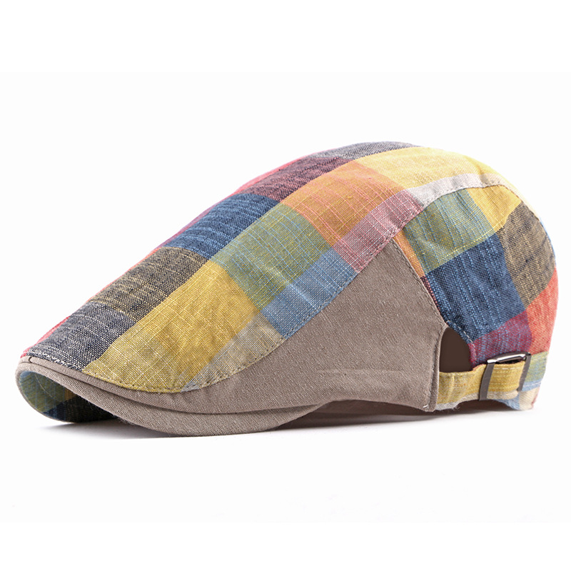 Boinas de verano para hombre y mujer, gorra vintage a cuadros de repartidor de periódicos, gorra de taxista gatsby, gorra para el sol de marca, gorras unisex de pico de pato.