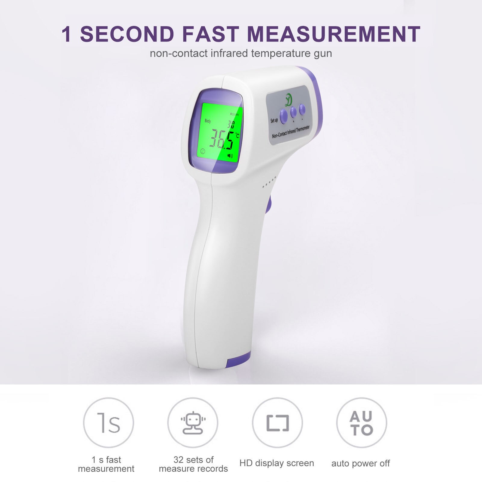 Digital Infrared Thermometer Temperature Gauge Non Contact Temperature Measurement Device ℃ and ℉ Switchable Baby Adults