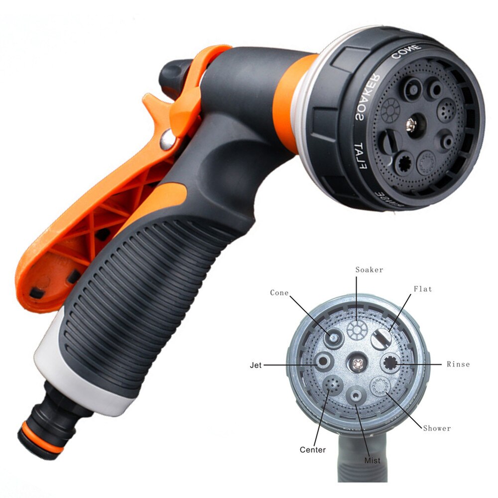 8Patterns Adjustable High Pressure Gun Sprinkler Nozzle Garden Water Nozzle Head Sprayer Garden Spray Auto Washing home #41