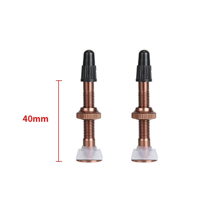 KR Bicycle Valve 1PCS Mountain Bike Accessories Vacuum Valve 40mm 60mm Aluminum Alloy French Extend Multicolor Tightness Valve: Brown 40mm