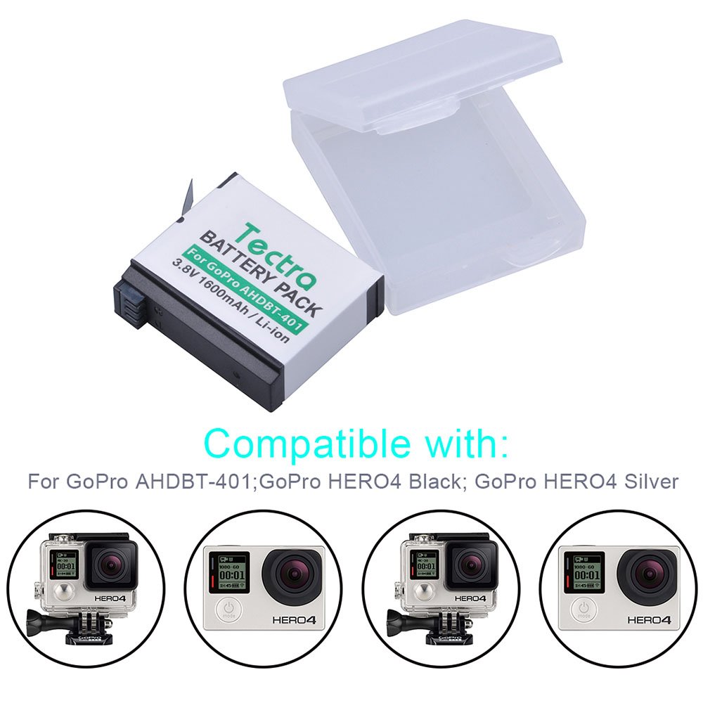 Batería de iones de litio AHDBT-401 Hero 4, cargador LED tipo C para Gopro HERO 4 negro/HERO 4 plateado