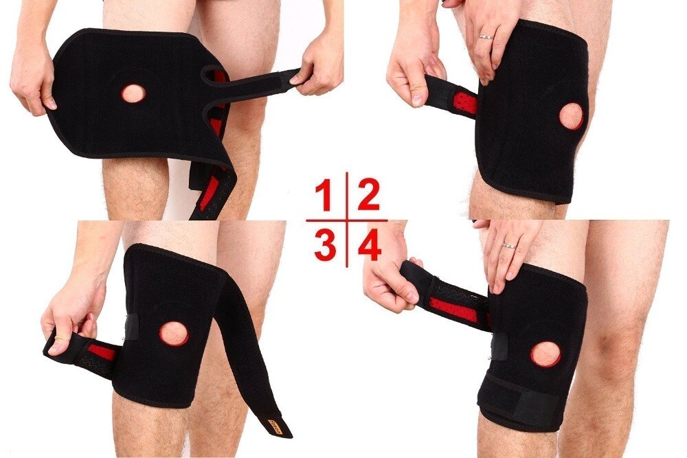 Yosoo Knee Support Brace Patella Gym Weight Lifting Kneepad Hole Joint Guard Braces Protector Bandage Splint Knee Sleeve Brace