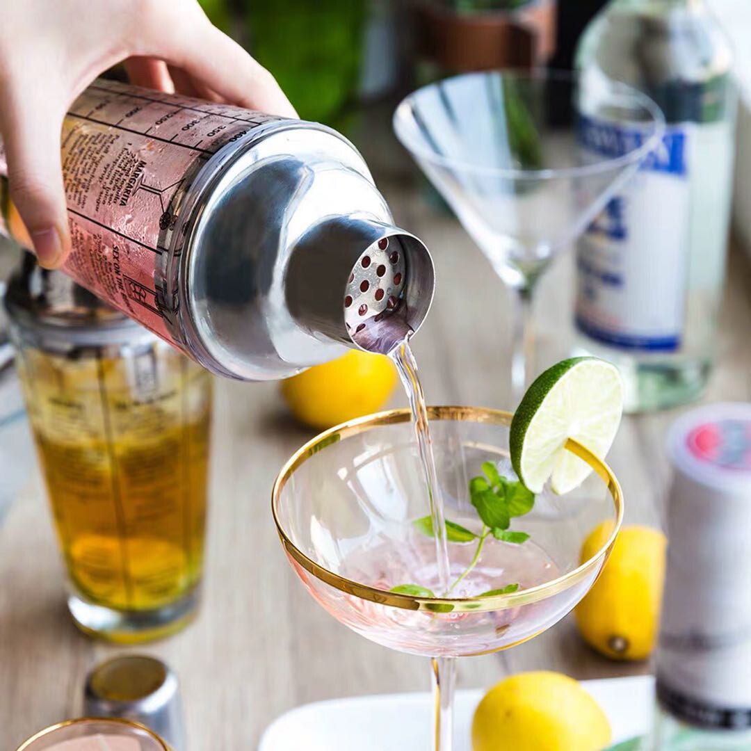 Glass Cocktail Shaker Set Mixer Wine Martini Boston Shaker for Bartender Drink Party Bar Accessories Home Bars Spoon Tools Kit