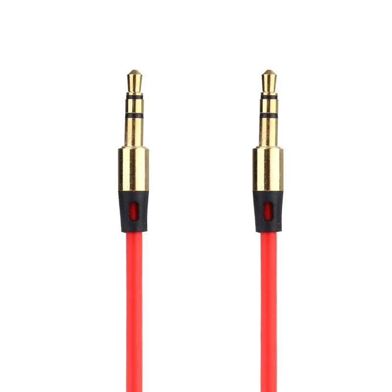 1m Color Jack Aux Cable 3.5 Mm To 3.5mm Plug Audio Cable Male To Male Car Aux Cord for Iphone Xiaomi Gold-plated Plug