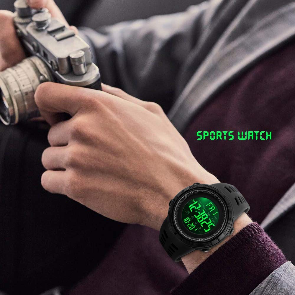 Skmei Chrono Digitale Horloges Heren Sport Countdown Horloges Mannen Mode 2 Tijd Wekker Horloges Mannelijke Klok Hombre 1251