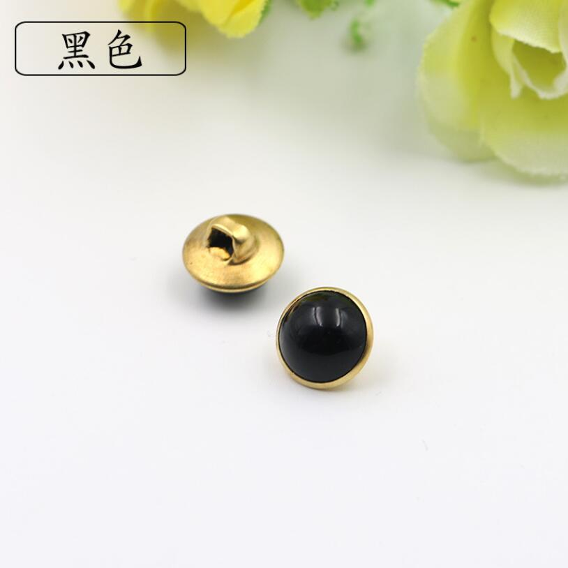20 stuks 10mm mix kleuren koperen schachtneuzen knoop naaiknopen voor kleding dames overhemdknopen ronde oogbol decoratieve gespen: Zwart