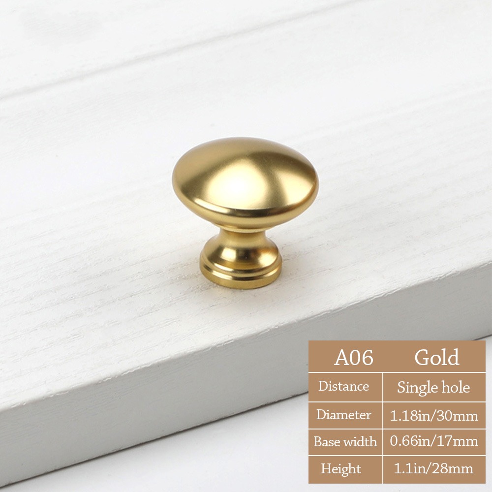 Simple Knurled Cabinet Drawer Knob Round Gold Door Handle Portable Single Hole Furniture Accessories for Home: Beige
